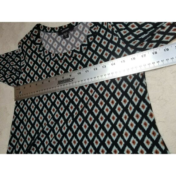 Karen Kane Womens Scoop Neck Geometric Hi-Low Tunic Top Long Sleeve Small Black - Picture 4 of 5